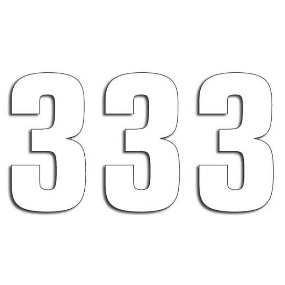 Numero 3 Adesivo Bianco 16cm, 3pz