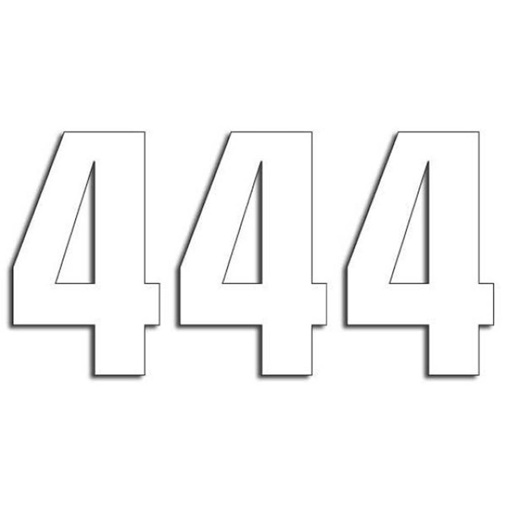 Numero 4 Adesivo Bianco 16cm, 3pz