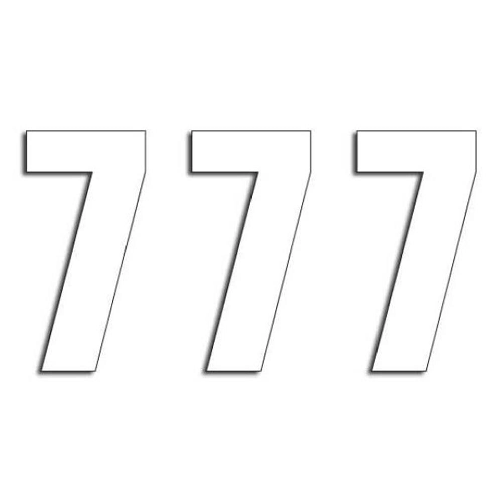 Numero 7 Adesivo Bianco 16cm, 3pz