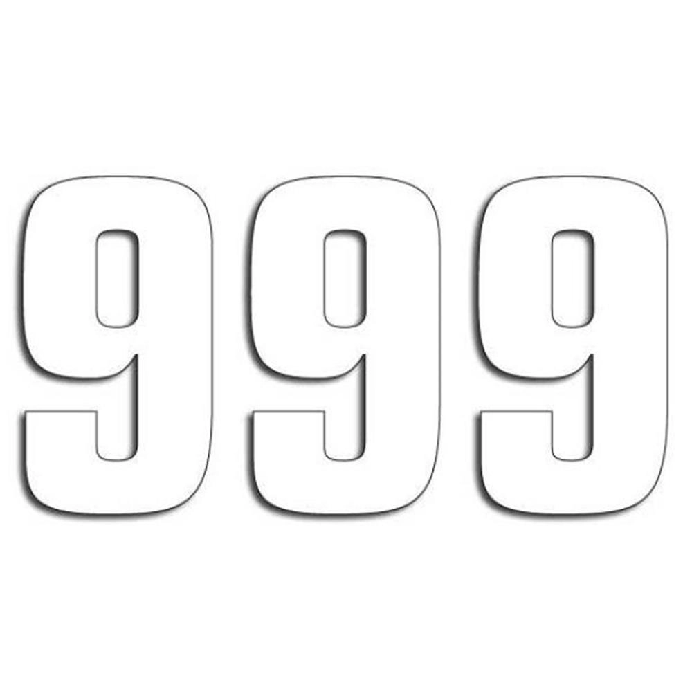 Numero 9 Adesivo Bianco 16cm, 3pz
