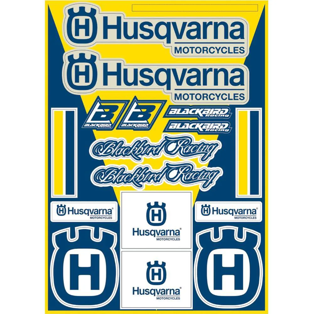 Set adesivi universali Husqvarna giallo/blu