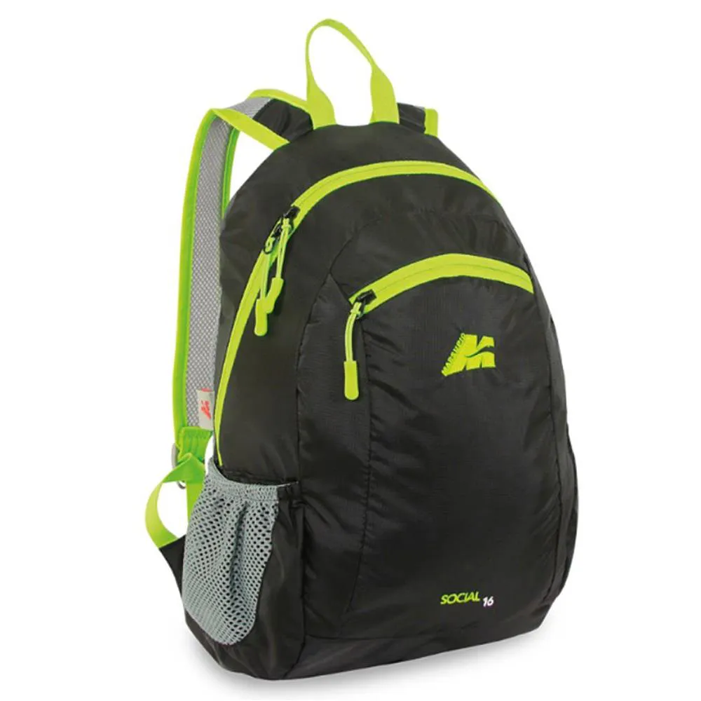 Zaino Social 16lt. Nero Verde