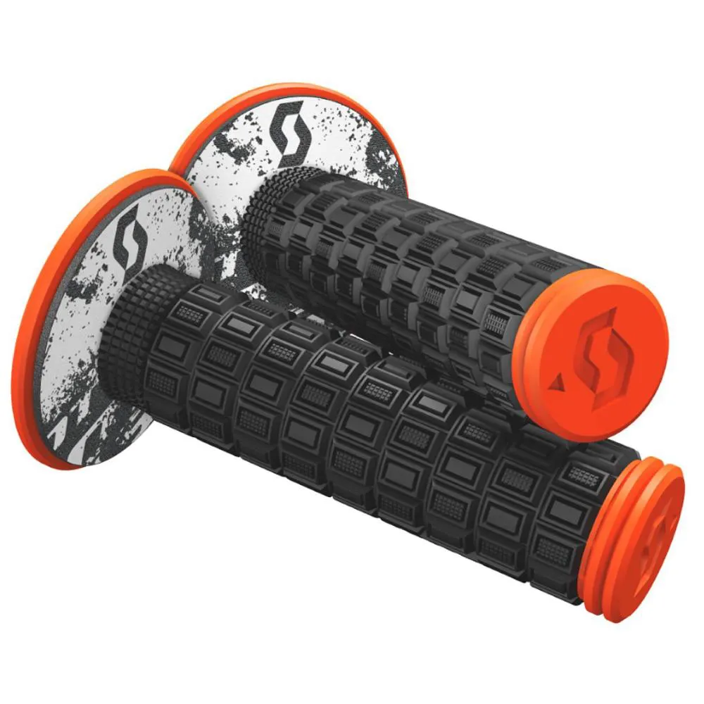 Manopole moto Ø22 chiuse Scott Mellow + Donut Grip Black Orange Fluo