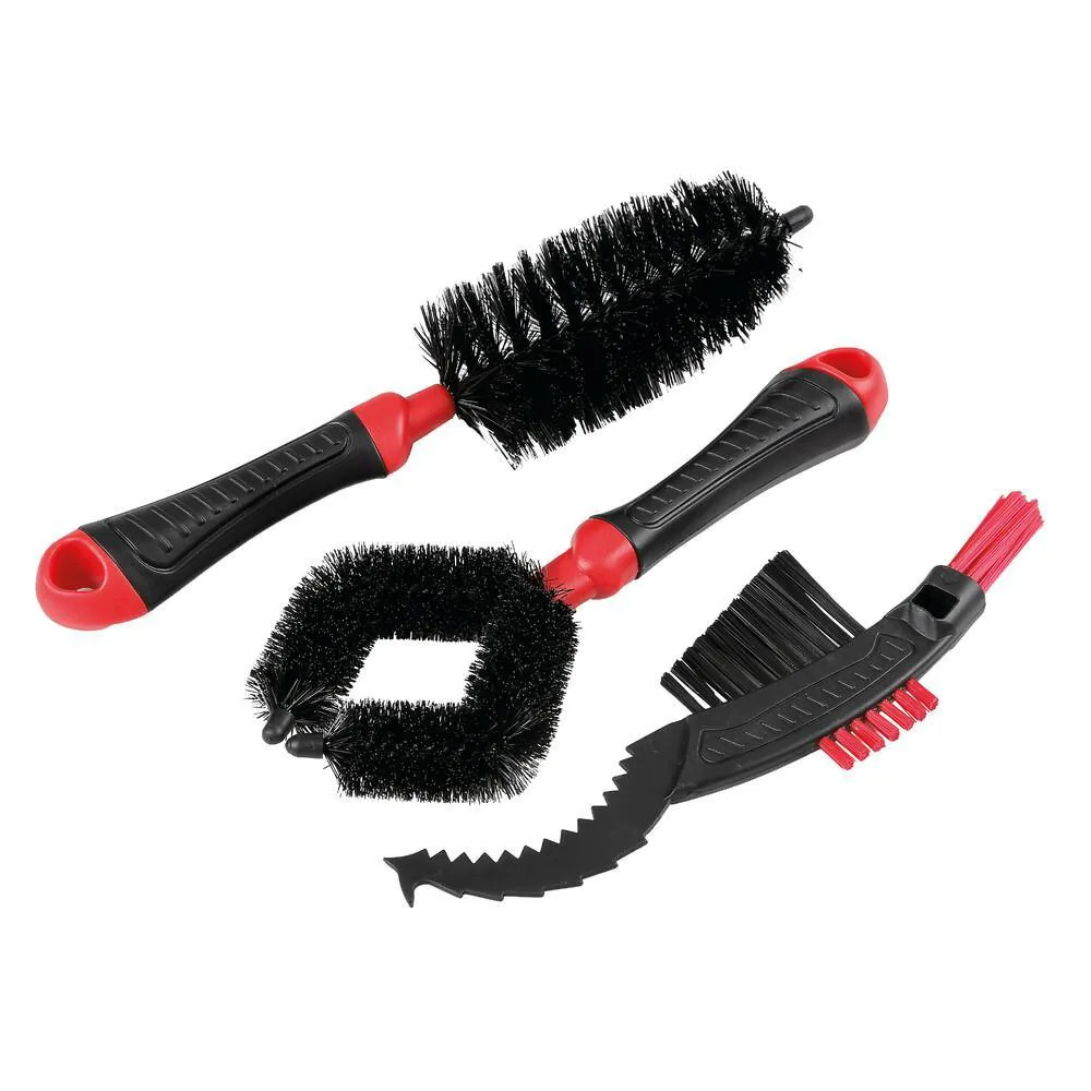 Set 3 spazzole per pulizia moto e ciclo