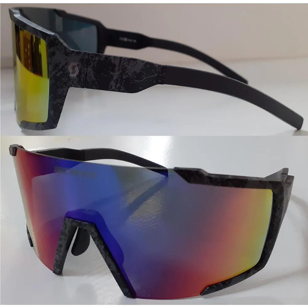 Occhiali Scott Sunglasses Shield Marble Black Chrome Teal