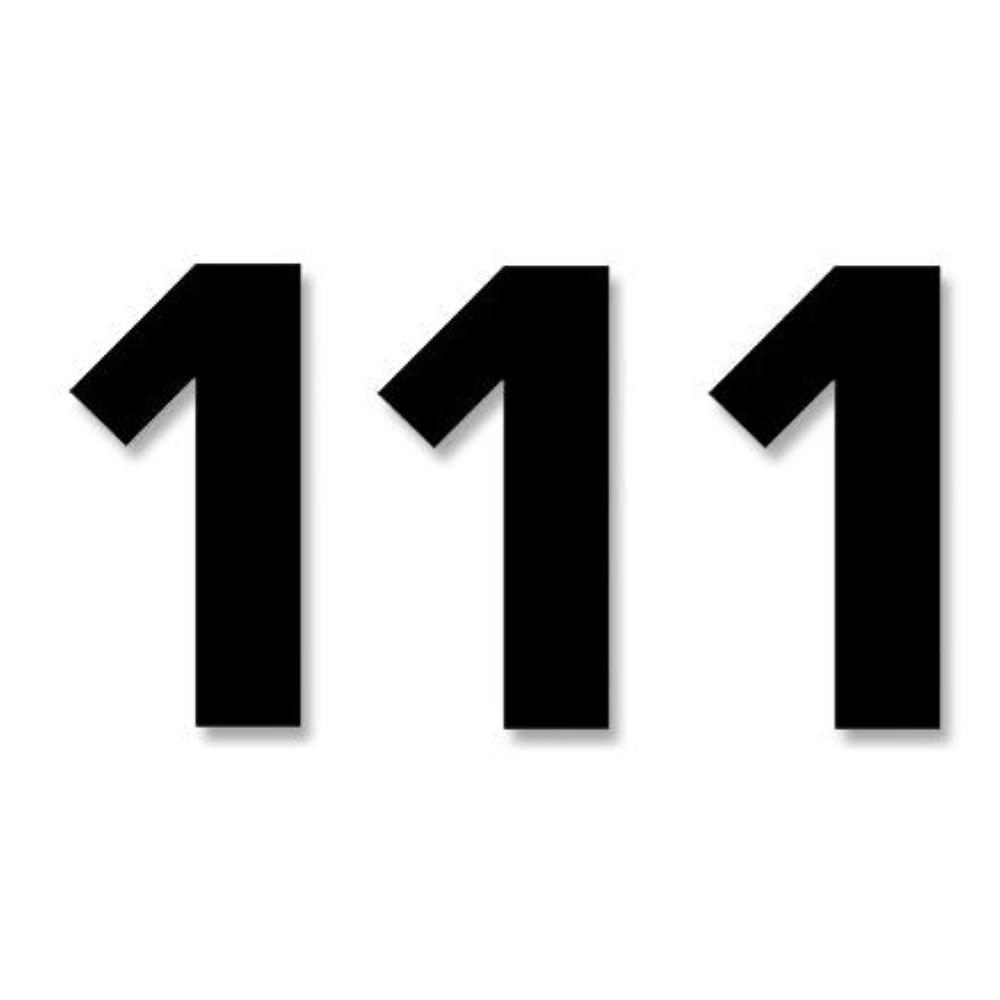 Numero 1 Adesivo Nero 16cm, 3pz