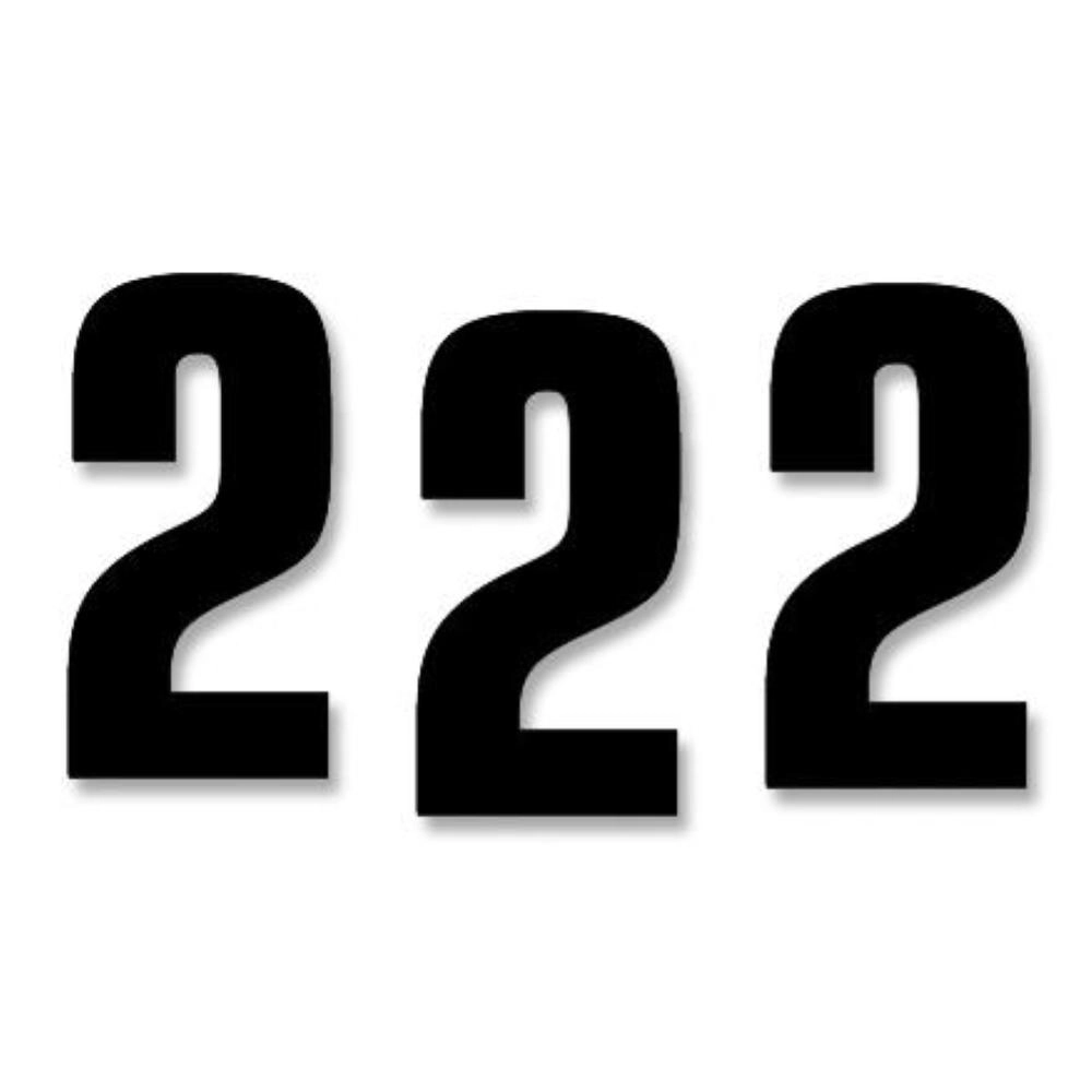 Numero 2 Adesivo Nero 16cm, 3pz