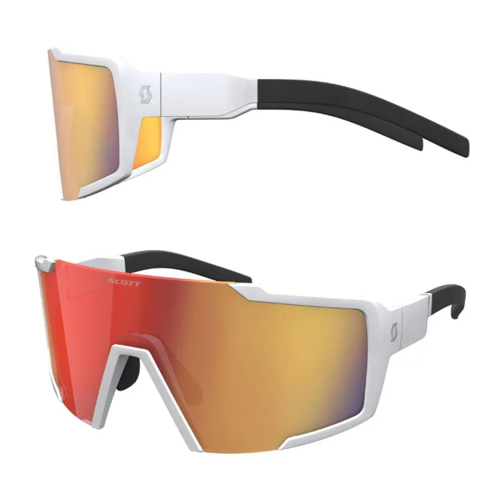 Occhiali Scott Sunglasses Shield White Matt Red Chrome