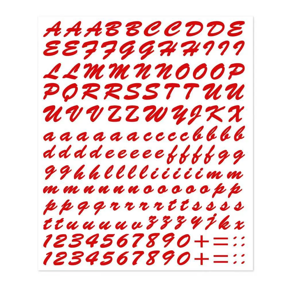 Set lettere adesive Rosse, 170 pz.