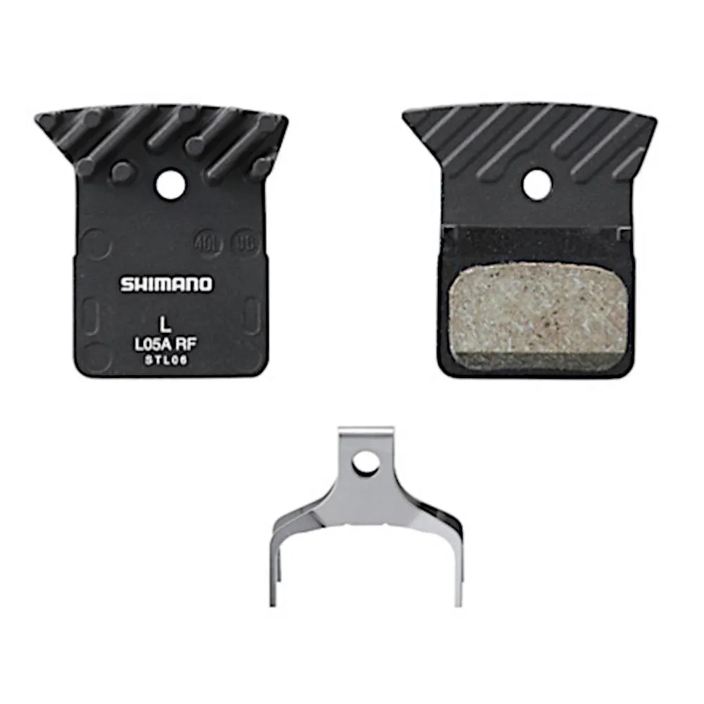 Set Pastiglie Freno Shimano L05A-RF in resina con aletta e molla 2pz