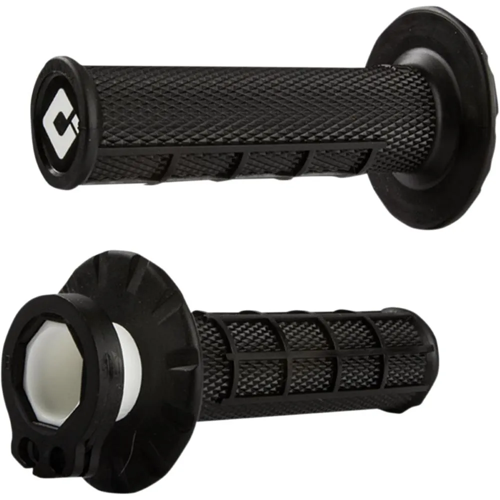 Manopole moto Ø22 chiuse ODI a bloccaggio rapido a waffle V2, Nere