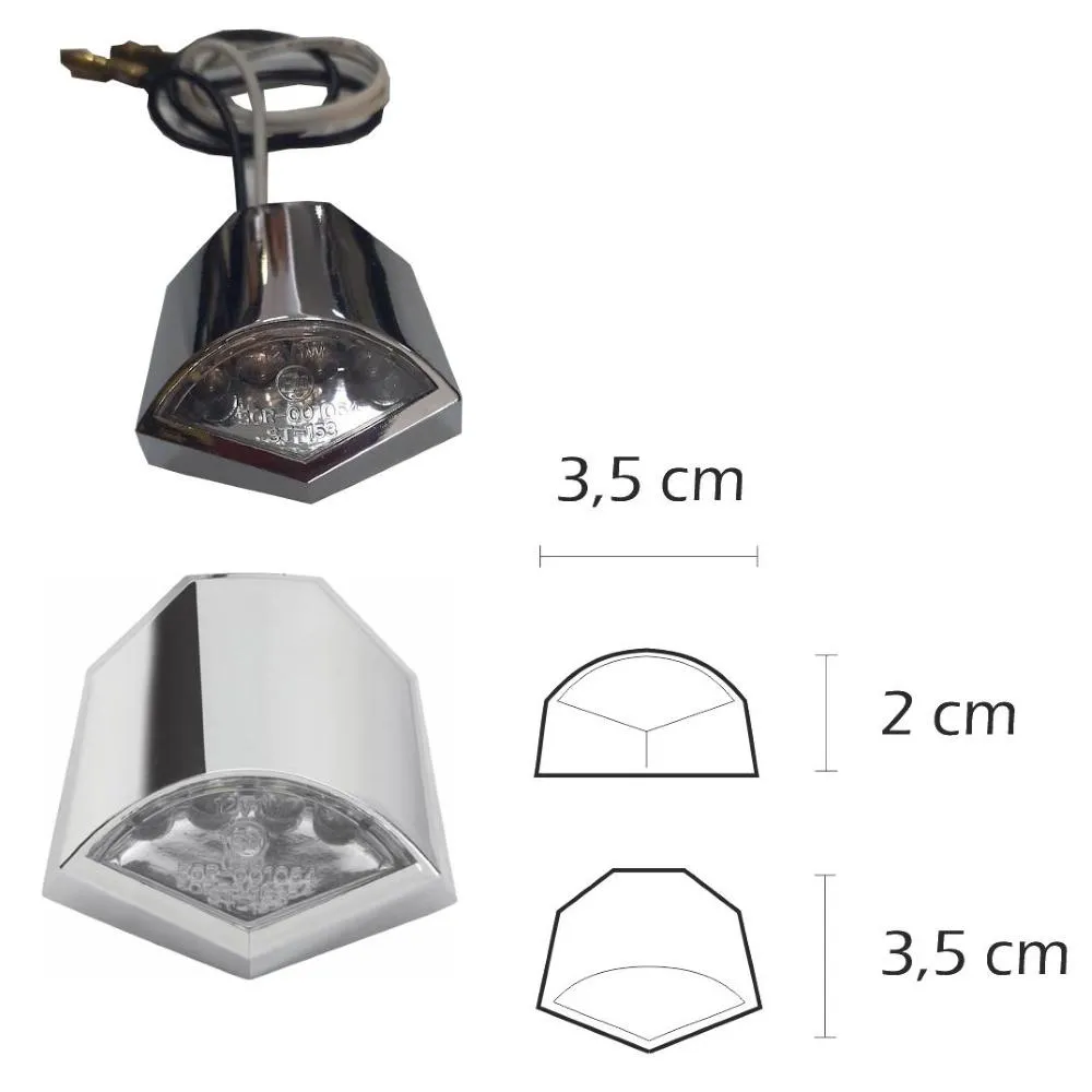 Luce targa Base a 4 Led Cromata