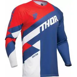 Maglia cross Thor Sector CHKR Navy Rosso