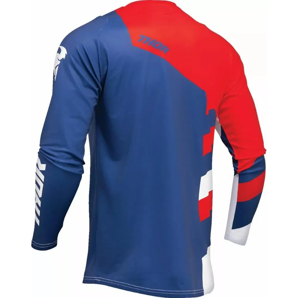 Maglia cross Thor Sector CHKR Navy Rosso