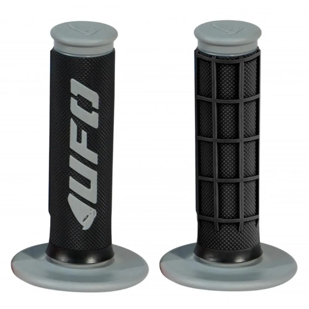 Manopole moto Ø22 chiuse Ufo Challenger Cross/Enduro, Grigio Nero