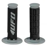 Manopole moto Ø22 chiuse Ufo Challenger Cross/Enduro, Grigio Nero