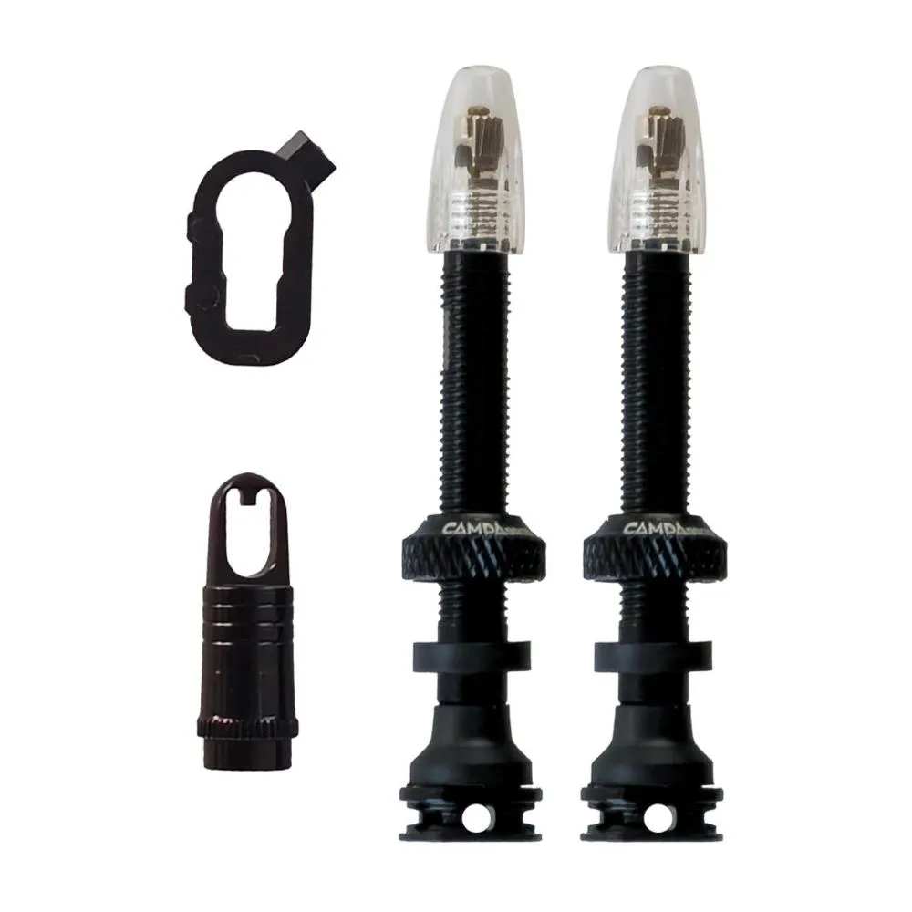 Valvole UST 50mm CampaBross nera 6 fori + accessori, 2 pz.