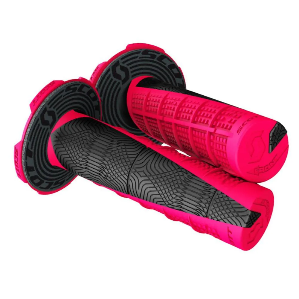 Manopole moto Ø22 chiuse Scott Duece + Donut Grip Pink Black
